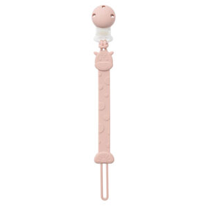 Attache-Sucette-Silicone-Girafe-Rose